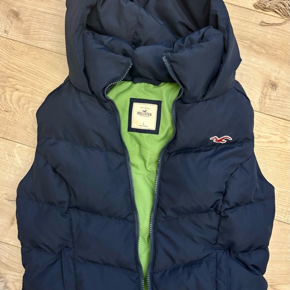 Y2K Hollister Puffer Vest Navy and Green Puffer Vest - Picture 4 of 7